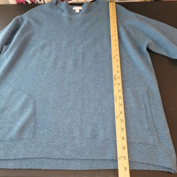 Pure Jill Blue Alpaca Blend Pocket Sweater Large Petite - Picture 7 of 10